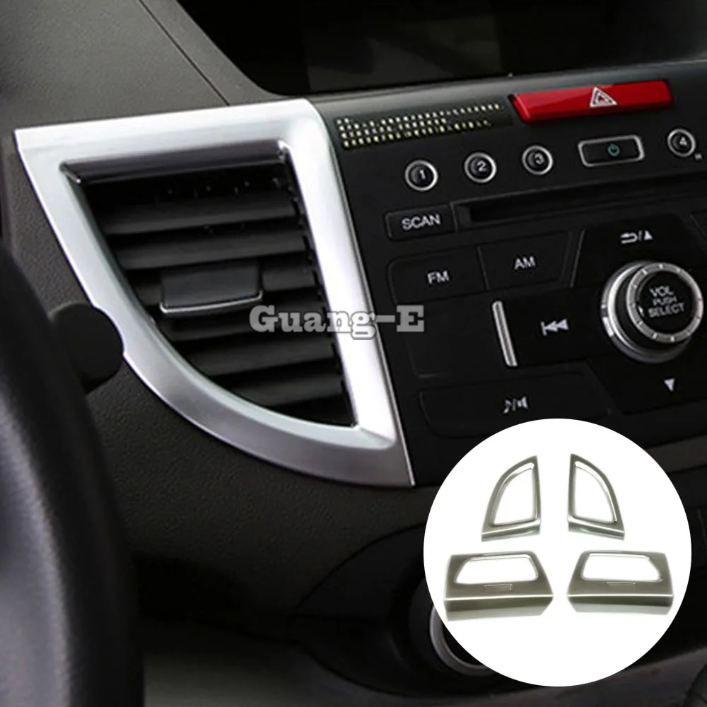 

For Honda CRV CR-V 2012 2013 2014 2015 2016 Car Garnish Cover Detector Trim ABS Matte Front Air Conditioning Outlet Vent 4pcs