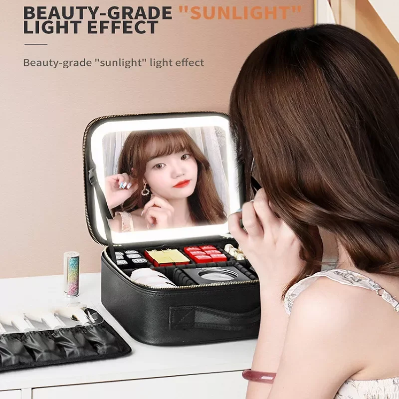 

Органайзер для косметики со светодиодсветильник, водонепроницаемый Настольный органайзер, креативная коробка для косметики, рождественск...