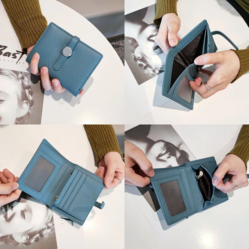 Luxury Design Genuine Leather Womens Wallets and Purses Fashion Small Money Bag Phone Wallet Coin Card Holder Case