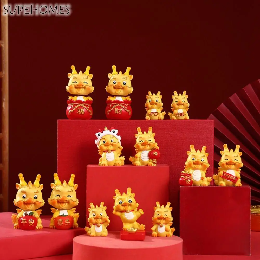 

Zodiac Dragon Resin Doll Car Center Console Ornament Home Decoration New Year Gift Statue Desktop Car Ornament