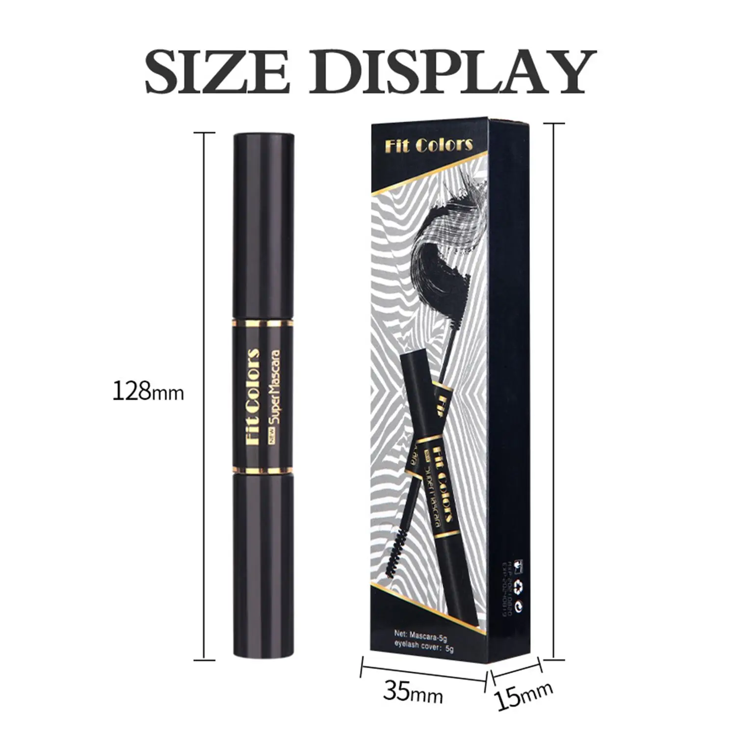 Цветная водостойкая быстросохнущая тушь для глаз 1 шт. с двойной головкой ручка