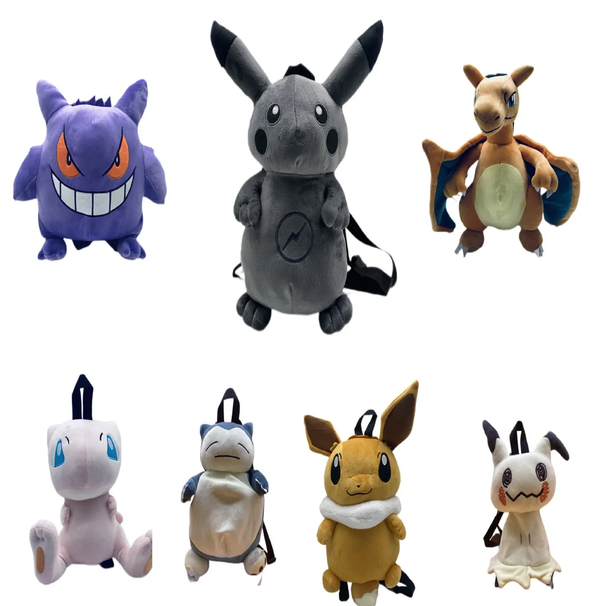Pokemon Toy Bag Pikachu Kawaii Cute Mimikyu Eevee Mew Gengar Snorlax Backpack Schoolbag Decor Friends Children Birthday Gift