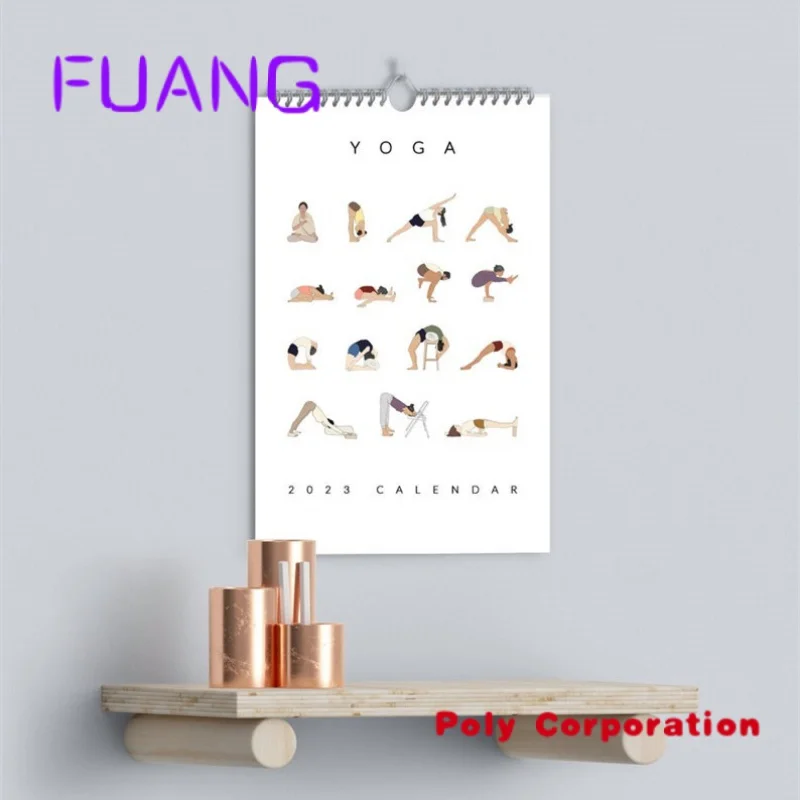 Custom Yoga Wall Calendar 2023 Daily Sports Wall hanging Calendar