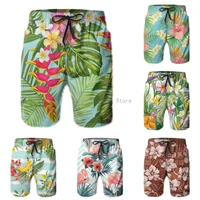 mens swim trunks quick dry beach shorts tropical flowers beach board shorts surfing trunk