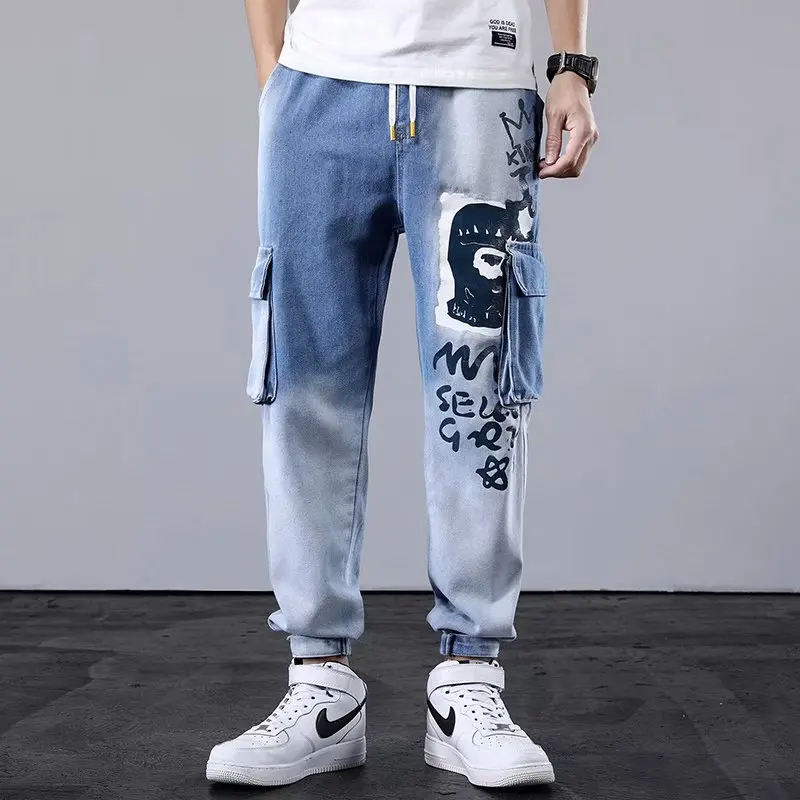 High quality Men's Cargo Pants Streetwear Joggers Men Trousers Harem Pants Casual Men Clothing Hip Hop Elastic Waist Men pant