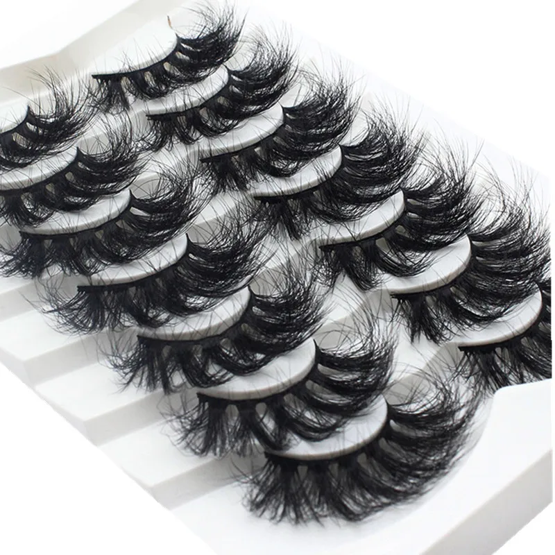

7 Pairs 3D Faux Mink Hair Soft False Eyelashes Fluffy Wispy Long Thick Lashes Handmade Soft Eye Lash Makeup Extension Tools