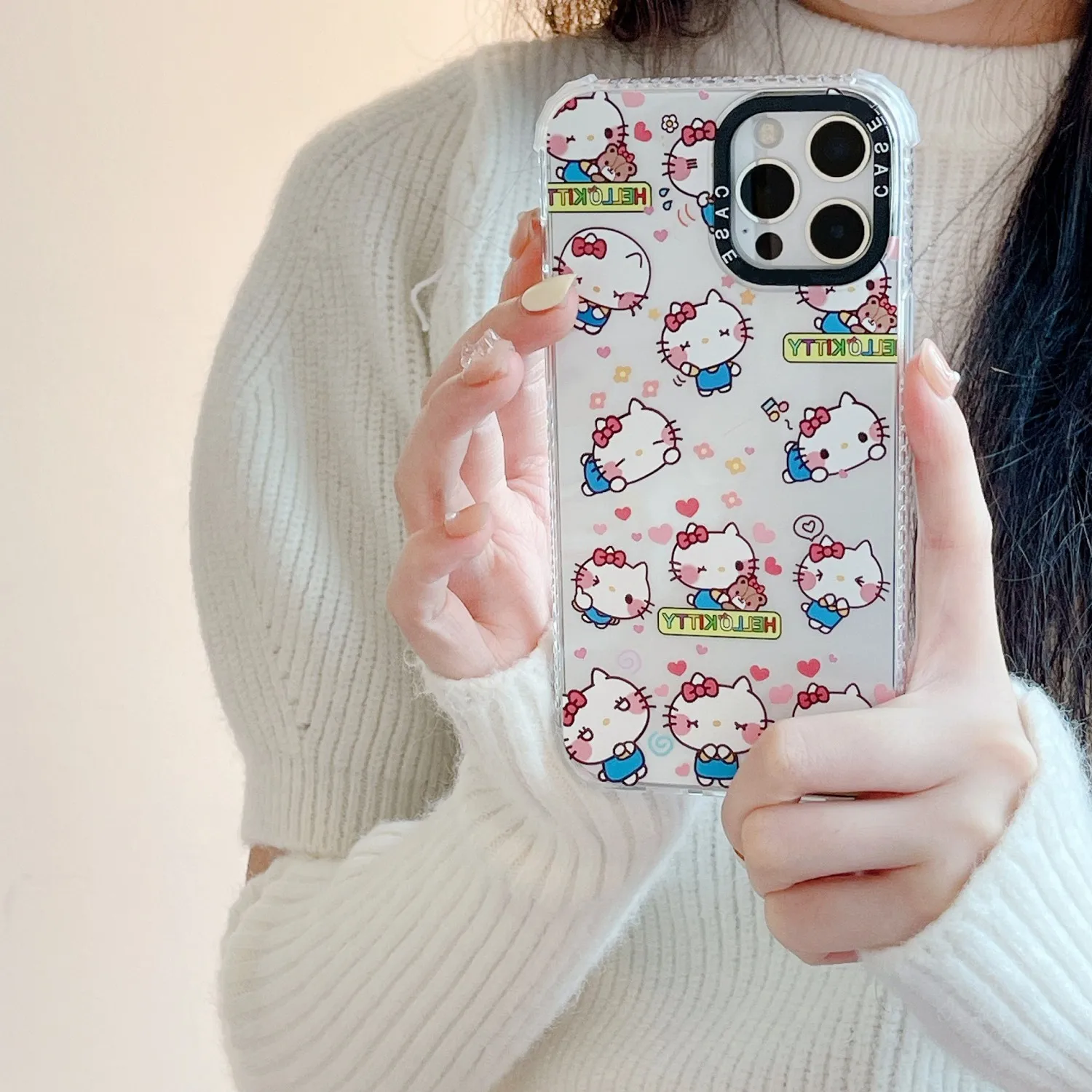 Чехлы для телефонов с мультяшным Hello Kitty и медведем iPhone 13 12 11 Pro Max XR XS MAX X 7/8Plus
