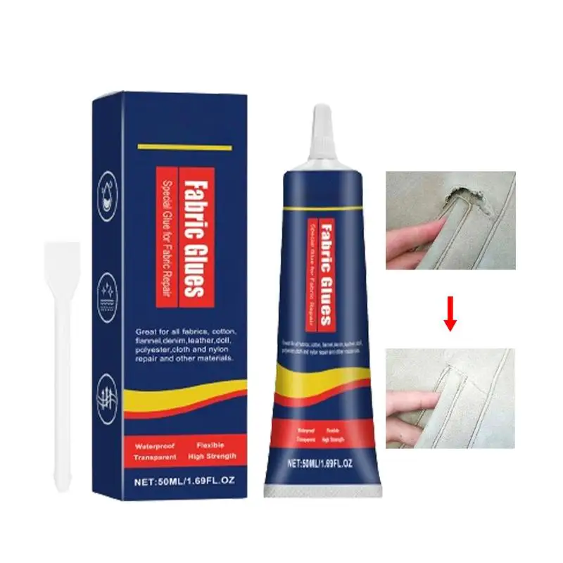 Клей для одежды Многофункциональный клей прозрачной ткани 50 мл Быстросохнущий