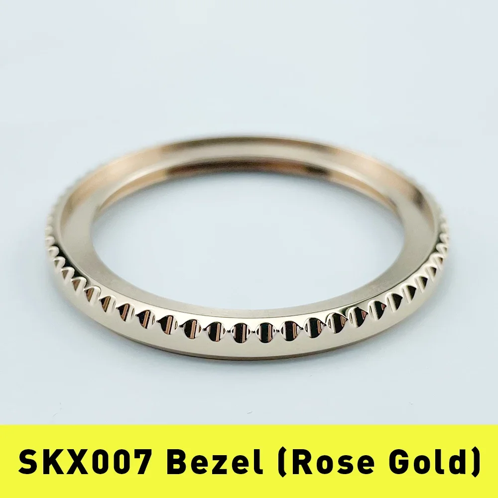 

HOT High quality SKX007 SKX011 SRPD Sub Style Bezel Rose Gold Polished Finish 316L Stainless Steel Included Gasket 120 Clicks