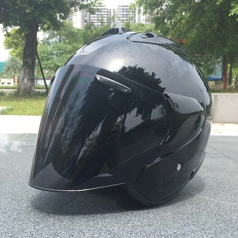 Helmet Half Black Helmet Open Face Helmet Casque Motocross H