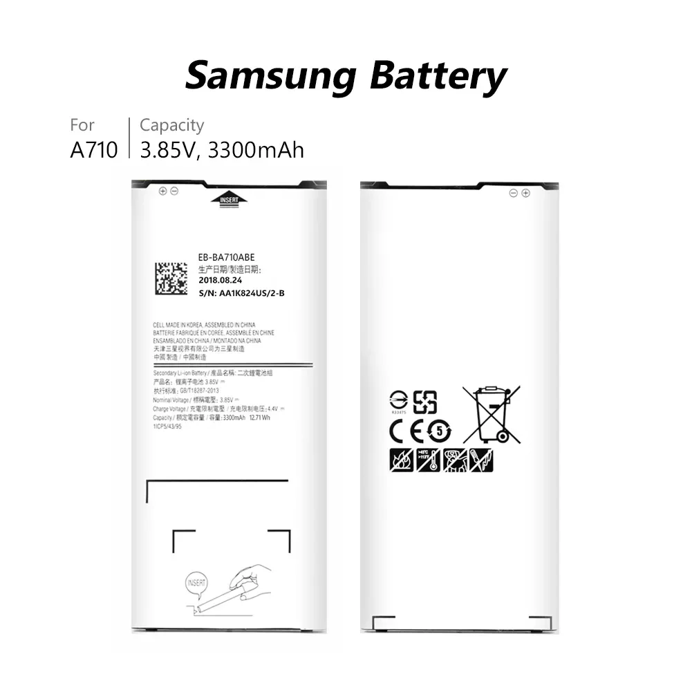 

Replacement Battery EB-BA710ABE For Samsung GALAXY A7 2016 A7100 A7109 A710 A710F A710K/L/M Mobile Phone Battery 3300mAh
