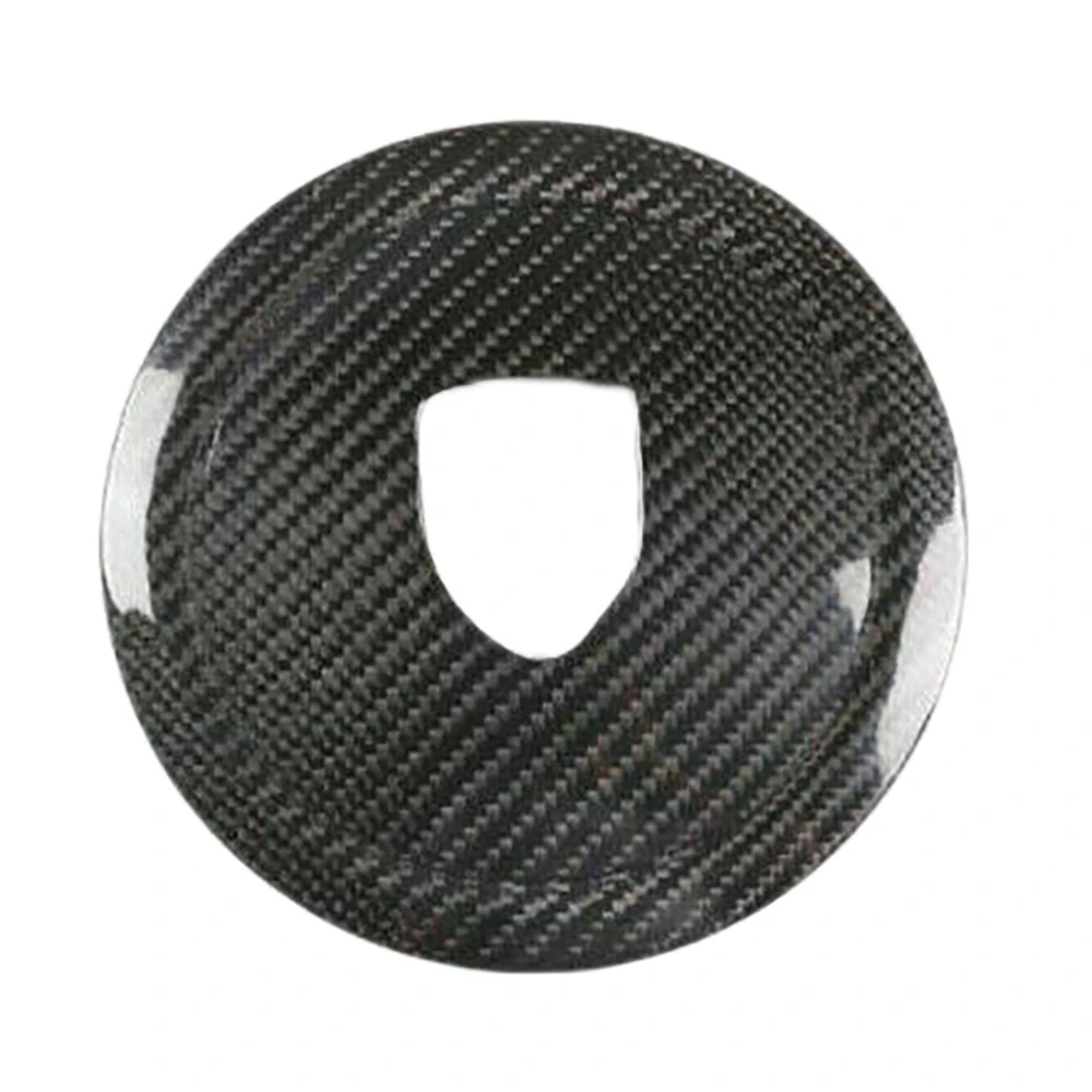 

Black Carbon Fiber Steering Wheel Cover Trim Steering Wheel Logo Circle for-