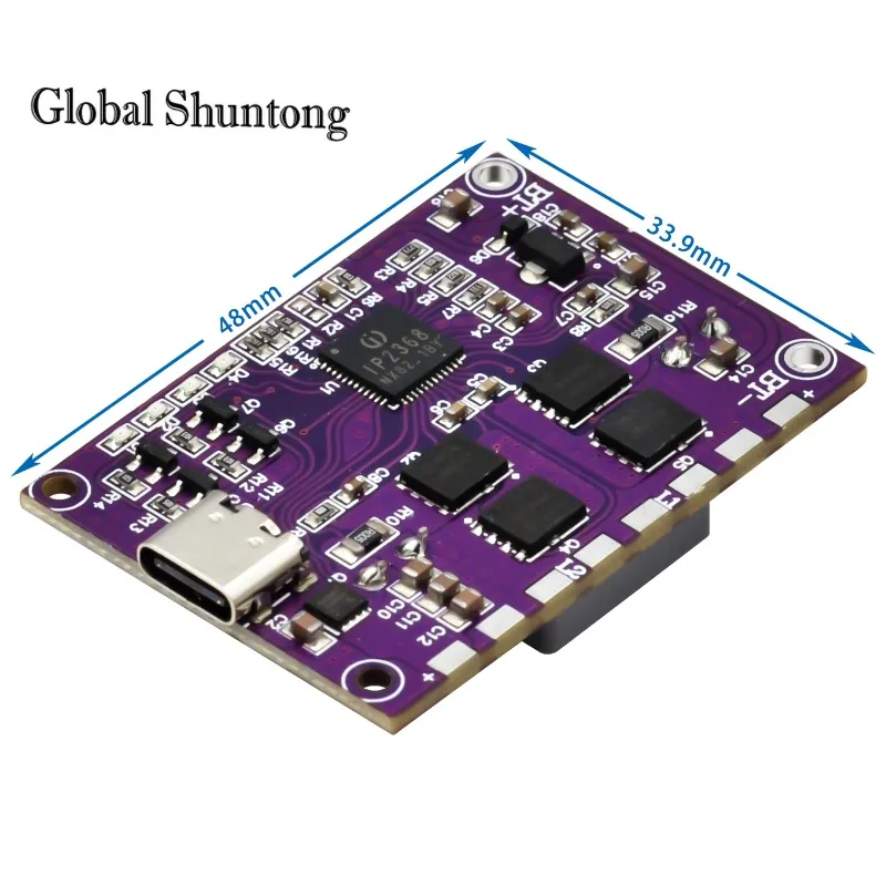 Двунаправленный модуль быстрой зарядки IP2368 PD 100 Вт с интерфейсом USB Type-c