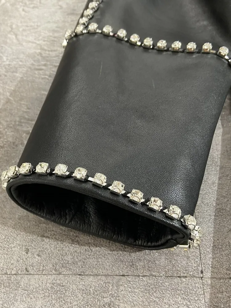 Тренчкот женский длинный из овечьей кожи дизайнерская уличная одежда с поясом