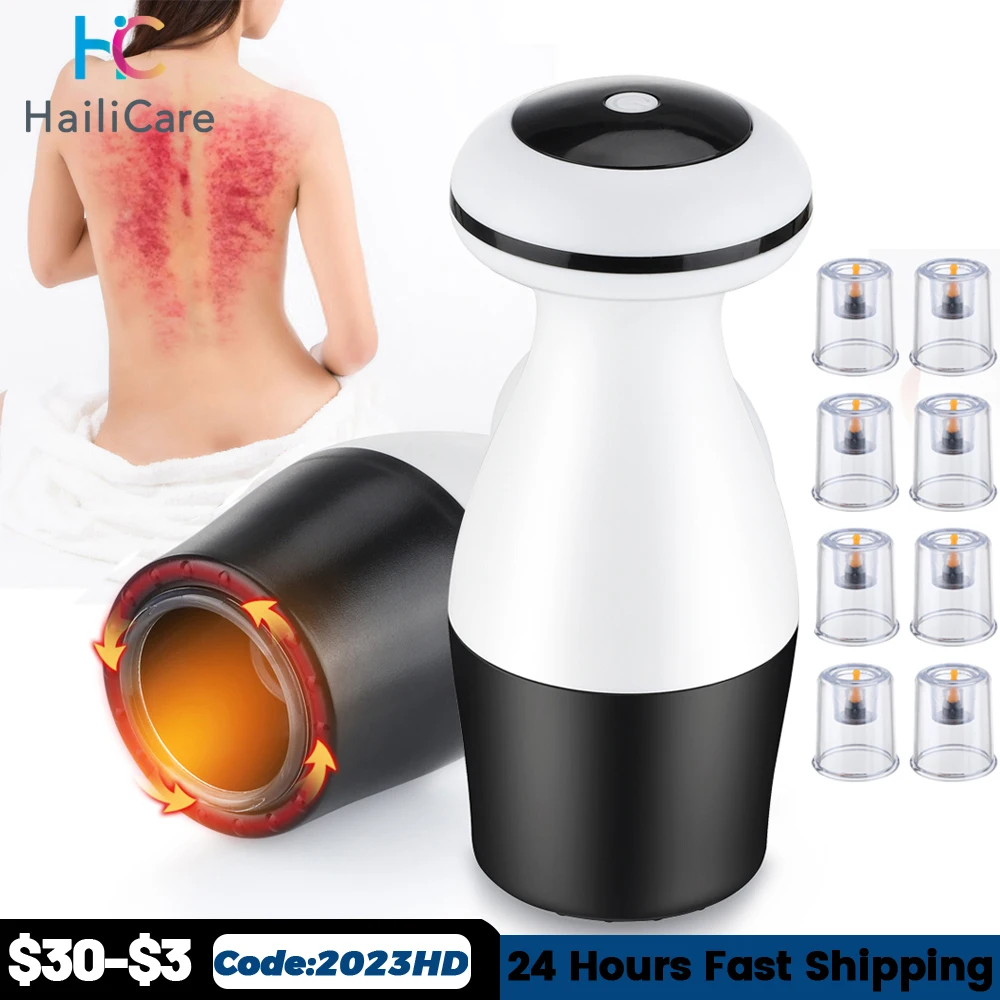 

Smart Vacuum Suction Cup Cupping Therapy Massage Jars Anti-Cellulite Massager Body Cups Rechargeable Fat Burning Slimming Device