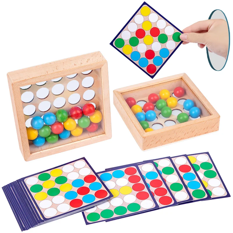

Montessori Wooden Ball Game for Kids Flexible Fingers Color Sorting Moving Rolling Ball Game for Kids