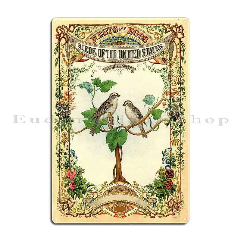 Винтажная Обложка для книг в виде гнезда и яиц птиц из Соединенных Штатов 1882