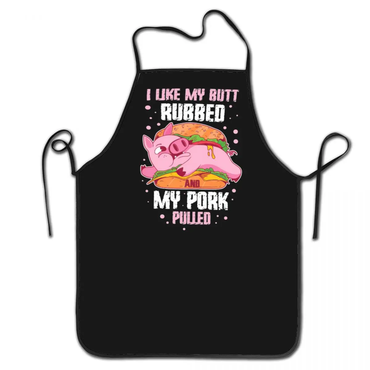 

Unisex Butt Rubbed And My Pork Pulled Bib Apron Adult Women Men Chef Tablier Cuisine for Cooking Kitchen Funny BBQ Gift Painting