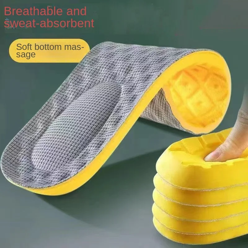 

New Latex Memory Foam Insoles for Men's Soft Foot Support Shoe Pads Breathable Orthopedic Sport Insole Feet Care Insert Cushion