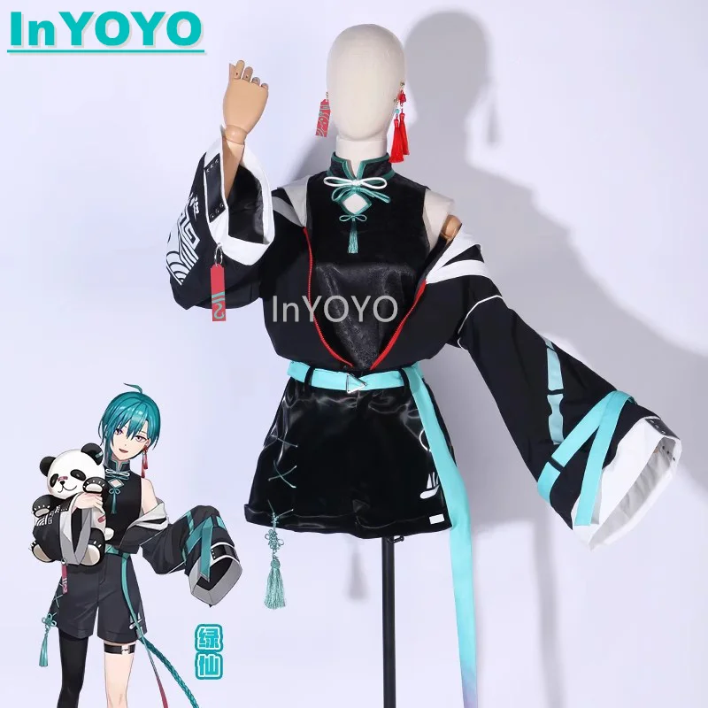 InYOYO Ryuu Shen Косплей Костюм Vtuber NIJISANJI Ryushen Прекрасная Униформа Платье Хэллоуин