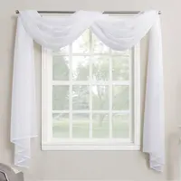 Window screen white arched window decoration balcony light penetration rod curtain scarf high-grade single-layer tulle valance