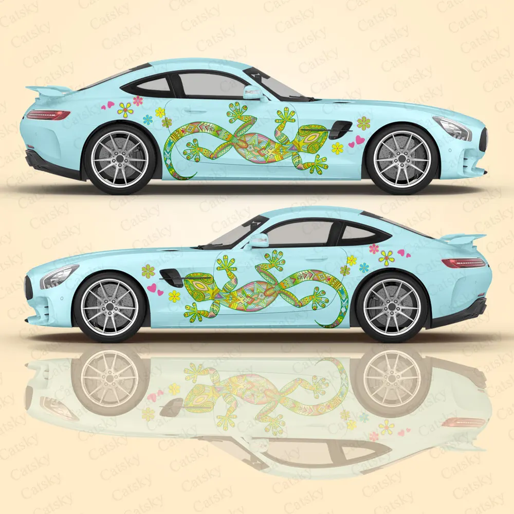 

Цветная забавная наклейка Gecko в виде животного для защиты автомобиля, креативная наклейка для модификации внешнего вида автомобиля, декоративная наклейка
