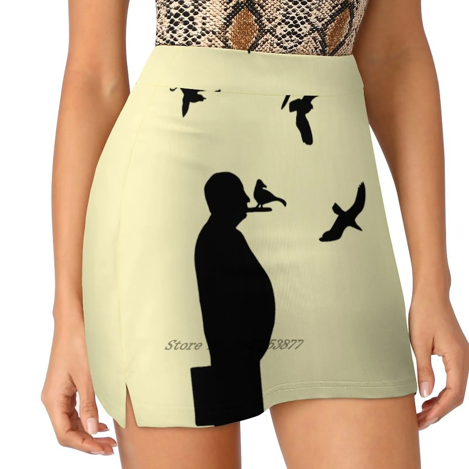 Alfred Hitchock Birds силуэт женская модная спортивная юбка с карманами теннисные юбки для