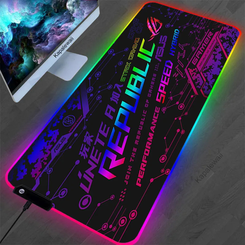 asus speed gaming mousepad rgb rog mouse pad gamer xxl large desk mat computer mats gaming mat 900x400 led play mat table carpet free global shipping