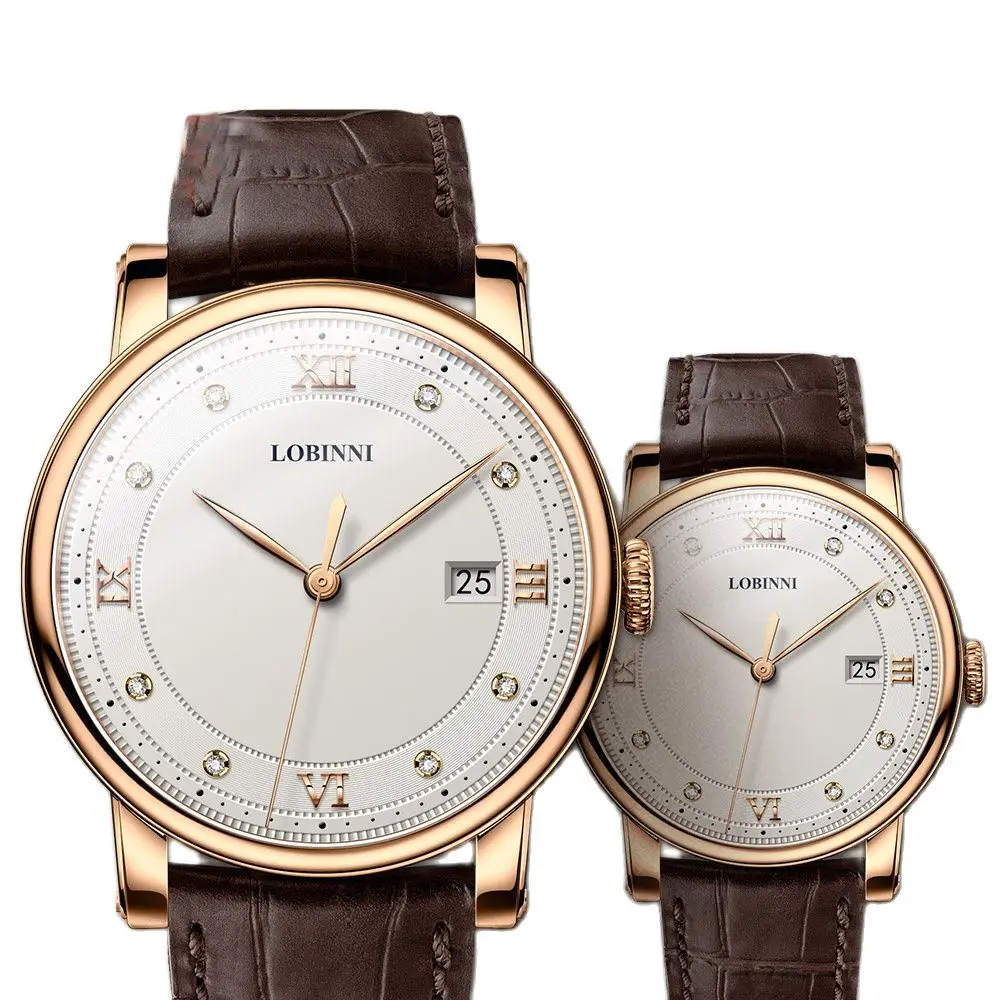 Switzerland Luxury Brand LOBINNI 7 MM Ultra-thin Japan Quartz Women's Watches Sapphire Waterproof Diamond Couples Clocks L3012W