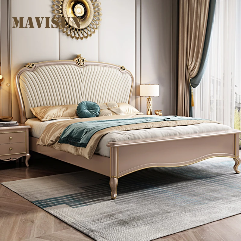 Solid Wood Bedroom Set Furniture Apartment