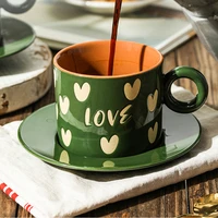 creative beautiful tea coffee cups and saucers luxury ceramic cup kitchen set small fine porcelain juego de cafe cupping sets