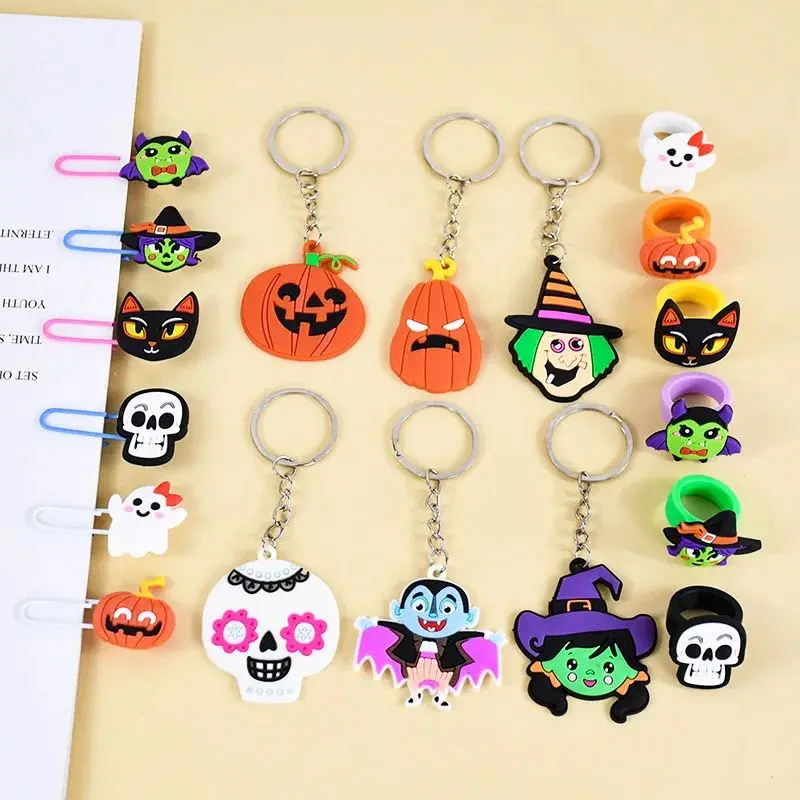 Силиконовые брелки с черепом тыквы браслет кольца детская игрушка половина