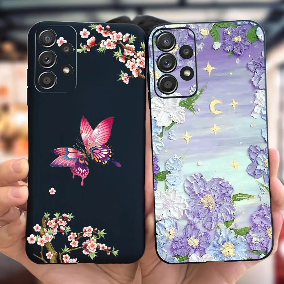 Чехол для Samsung Galaxy A13 A23 4G женский модный чехол с Цветочным Рисунком бабочки мягкий
