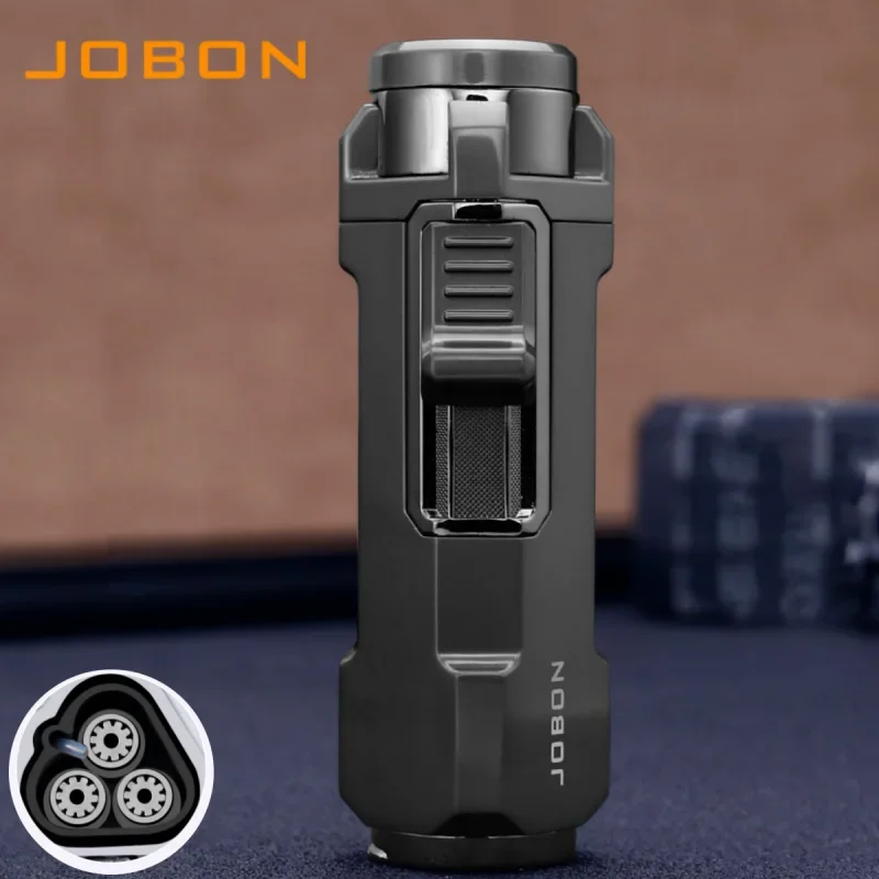 Прочная трехструйная Зажигалка для сигар JOBON из цинкового сплава с бриллиантовой