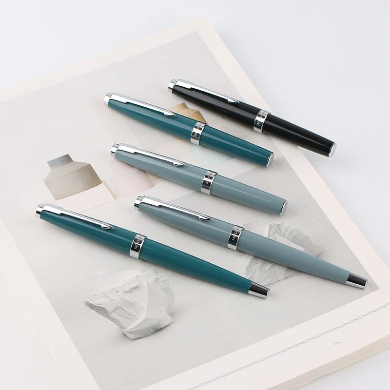 Moonman 80S/Mini Short Half-cut Tip Fountain Pen, Pocket Hand Account Ink Pen Iridium Fine Nib for Student Adult with Gift Box