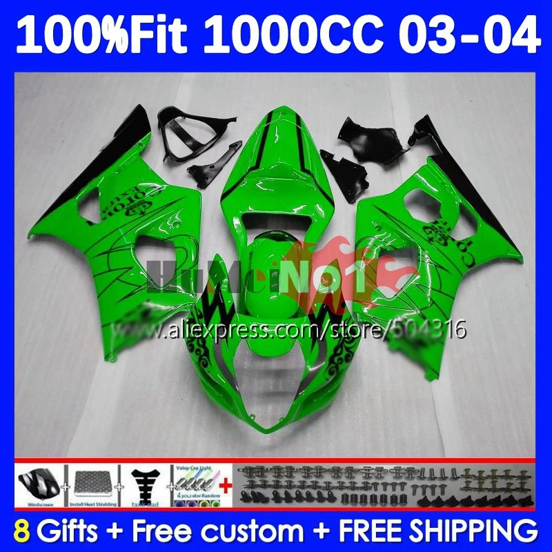 

Корпус OEM для флэш-памяти GSXR-1000 GSXR 1000 CC 1000CC 03-04 20No.126 флэш-пластик K3 GSXR1000 03 04 2003 2004, Обтекатели в наличии, зеленый цвет