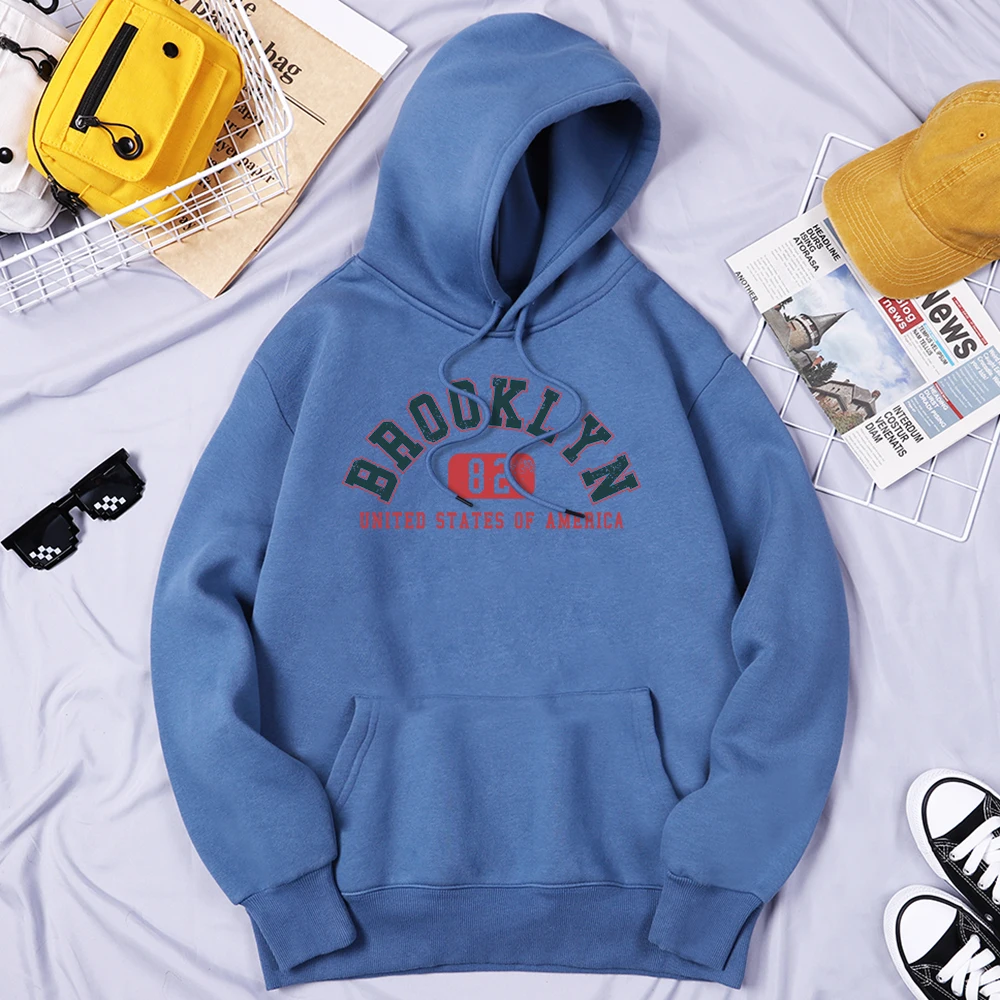 

Brooklyn 82 United States Of America Street Male Hoodies Daily Loose Tops Fashion Outdoor Hoodies Vintage Harajuku Male Clothes