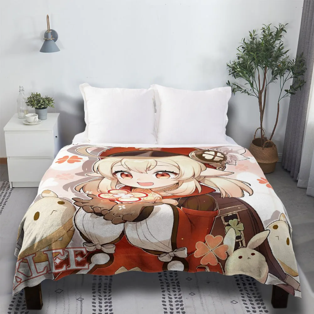 

Genshin Impact - Klee Birthday Official Artwork 2020 Large Camping Fashion Fluffy Wednesday Throw Blanket