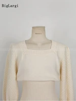 autumn winter long sleeve knitted sweater korean waistd short ladies tops sweaters pullover 2022 pull femme woman jumper