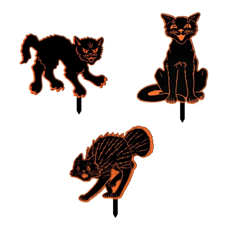 

Halloween Cat Garden Stakes Acrylic Yard Signs Outdoor Sculpture Statue Ornament