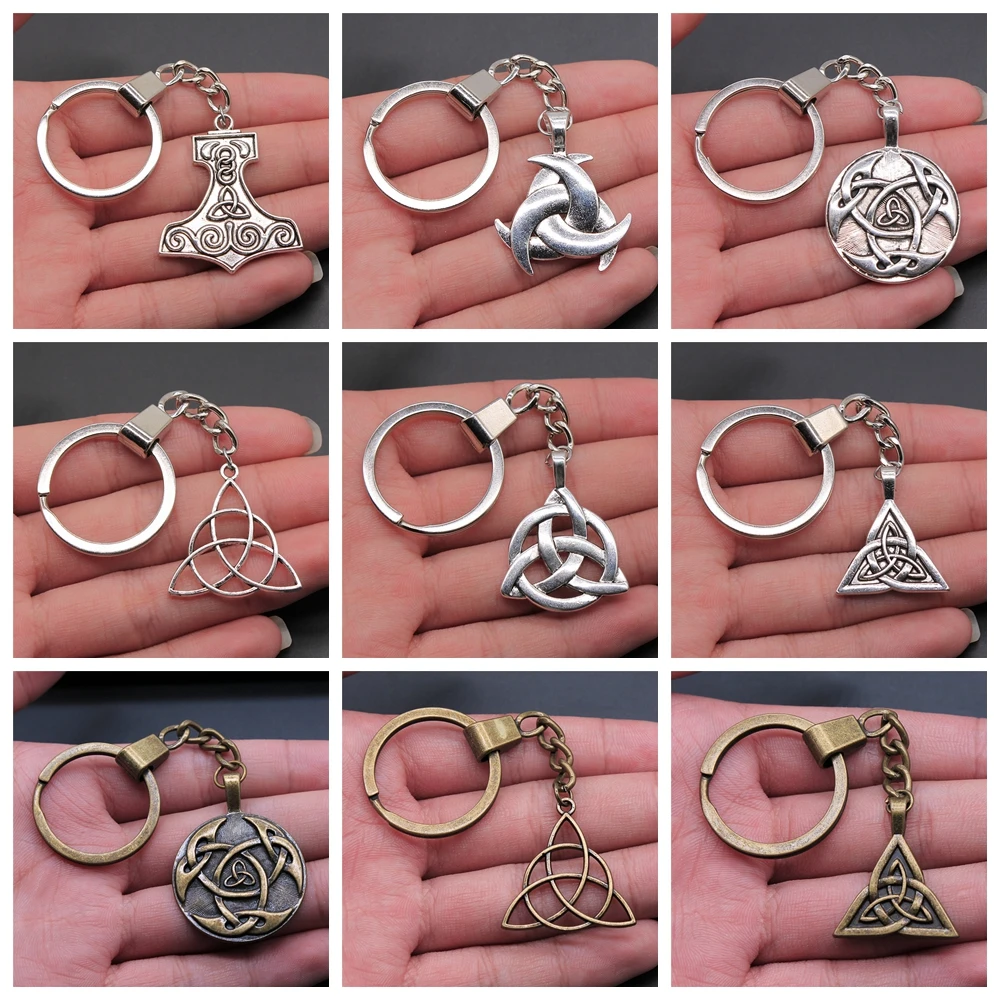Triquetra Trinity Knot Symbol Lucky Amulet High Quality Charm Car Key Holder Keychain Party Birthday Gift |