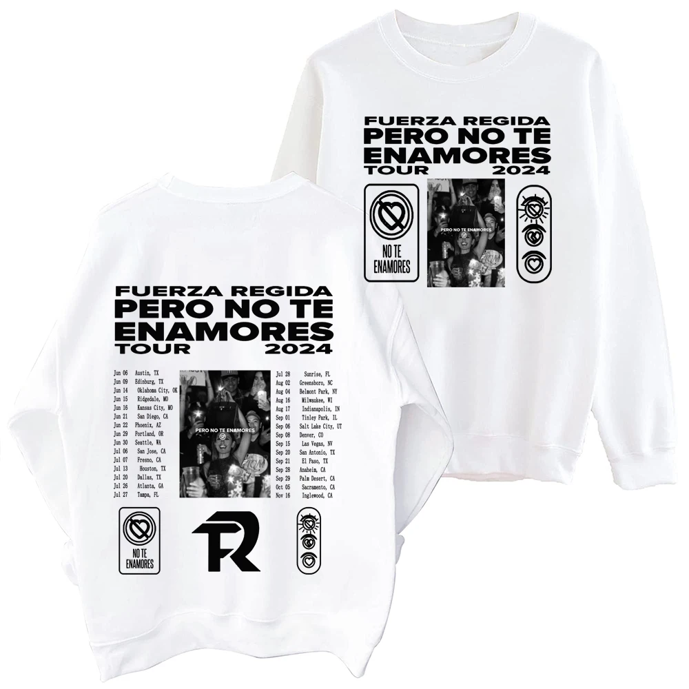 Fuerza Regida Pero No Te Enamores Tour 2024 толстовка в стиле Харадзюку с длинными рукавами