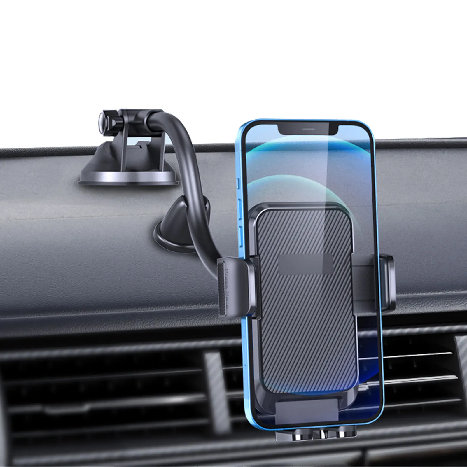

Держатель для телефона Gooseneck в автомобиле, поворот на 360 градусов, крепление на вентиляционное отверстие, супервсасывающий сотовый автомобильный длинный кронштейн, подставка для приборной панели на лобовое стекло