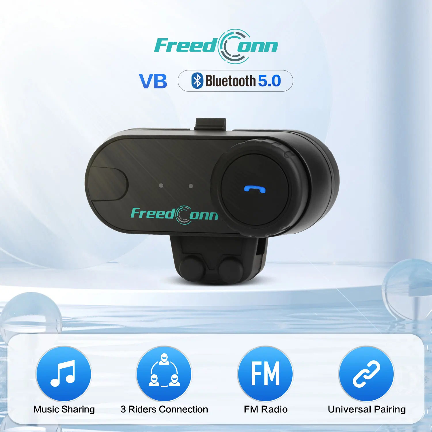 Freedconn t-comvb мотоциклетный переговорный шлем Bluetooth 5,0 гарнитура 800 м водостойкий BT домофон FM Music Share