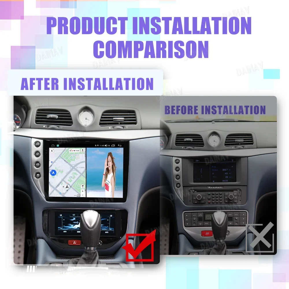 

Автомобильный мультимедийный DVD-плеер, стерео-система на Android, с 10-дюймовым сенсорным экраном, GPS Навигатором, для Maserati grantour GT GC 2007-2017