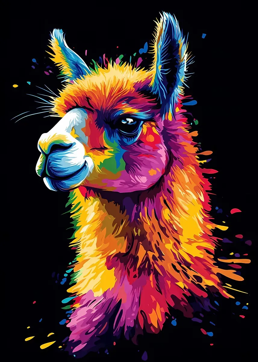 

Неоновый постер с портретом животного на холсте