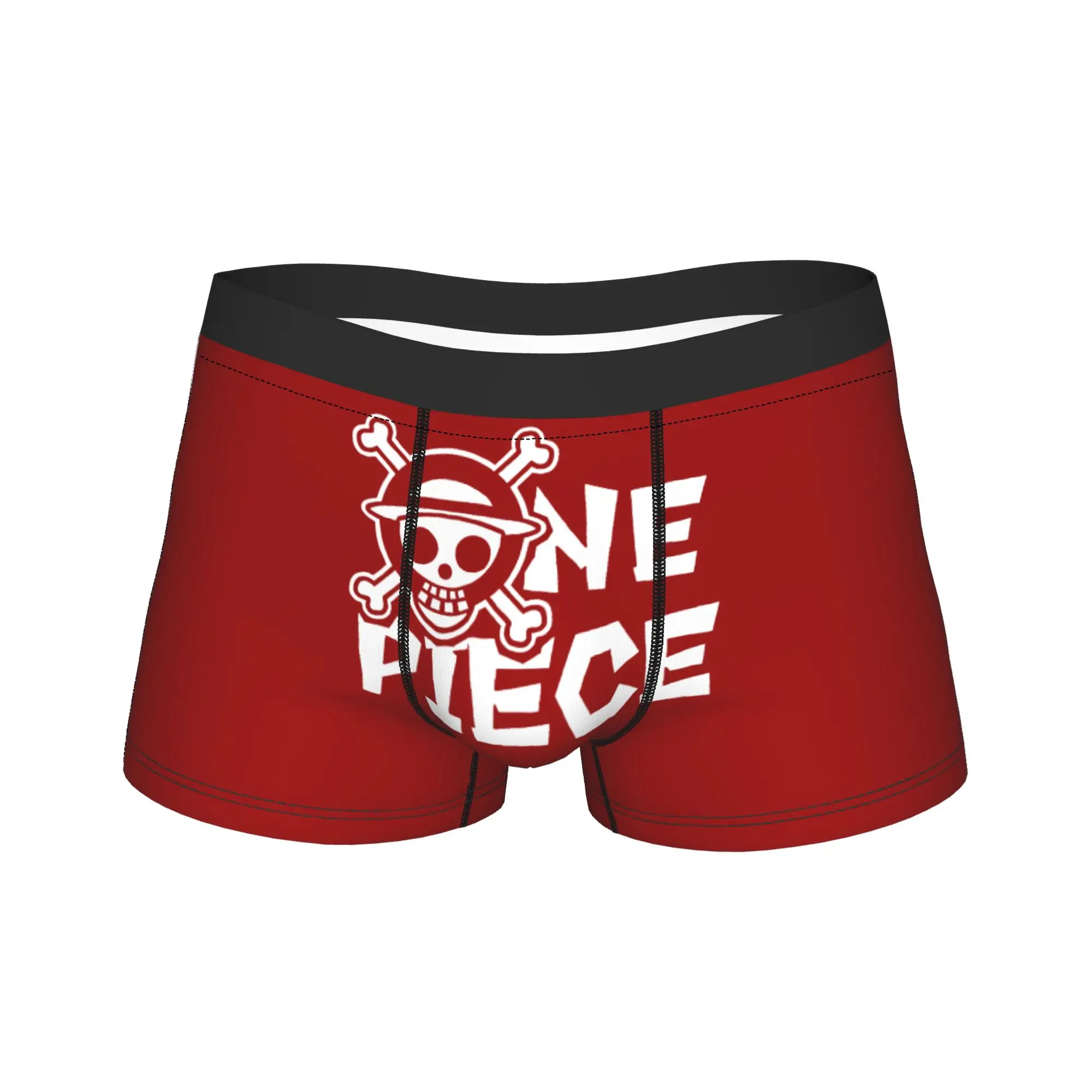 Фото Мужские трусы-боксеры One Piece Flag с мультяшным принтом, забавные, из полиэстера, больших размеров №1