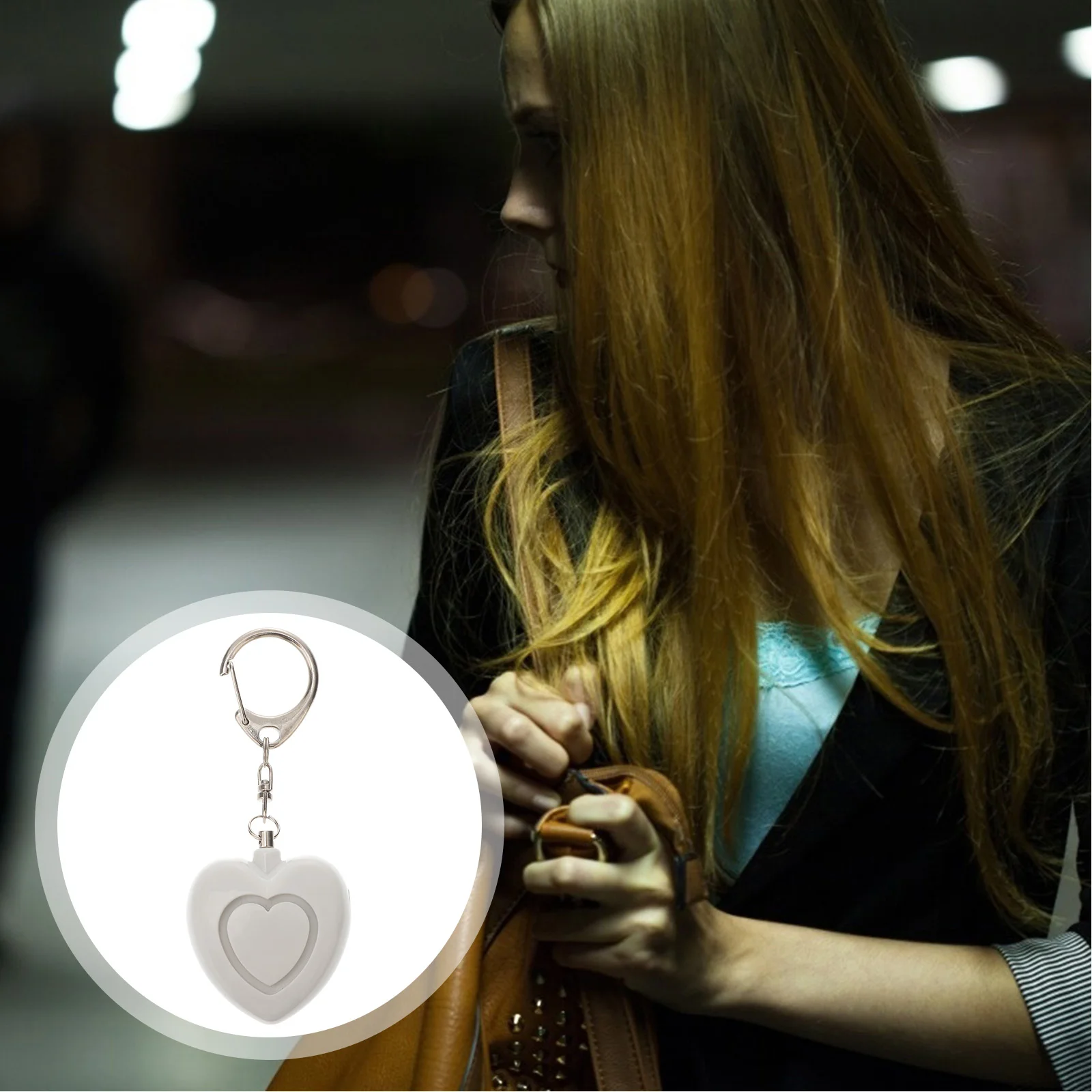 

Safe Sound Personal Alarm Heart Shaped Personal Security Alarm Keychain with Lights