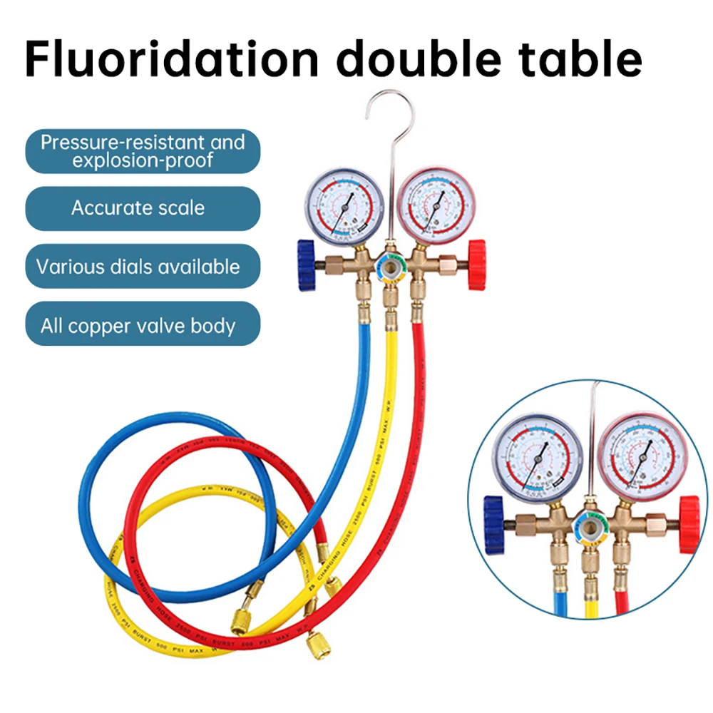 R134a Манометр для кондиционирования воздуха со шлангом и крюком взрывозащищенный