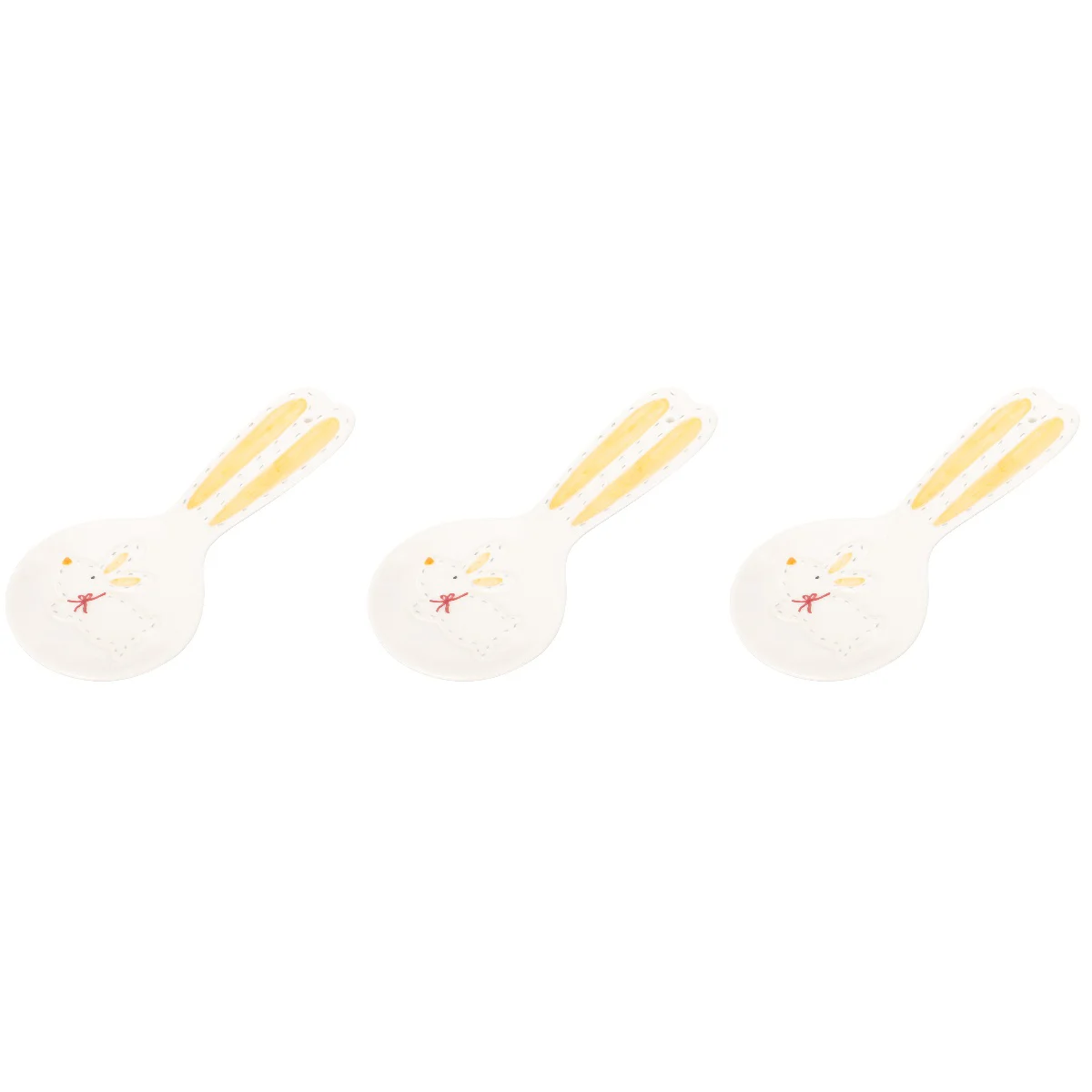 

3pcs Rabbit Ear Spoon Storage Rack Rabbit Ear Spoon Rest Bunny Ear Ceramic Spoon Rack